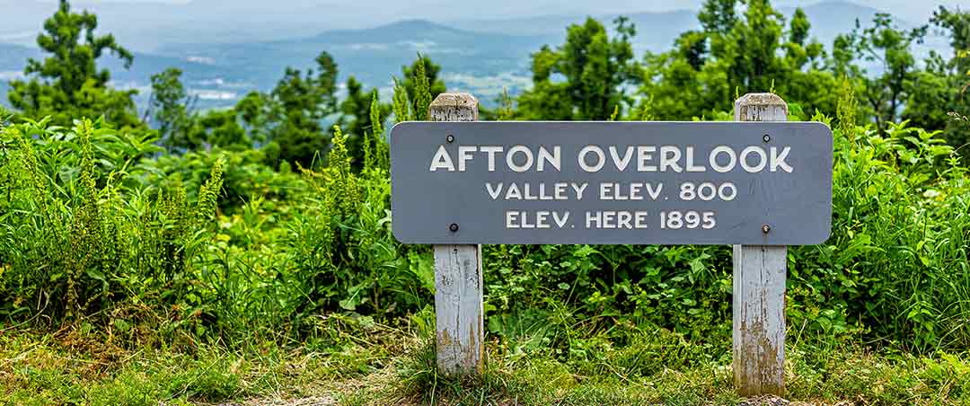 Afton overlook with elevation sign