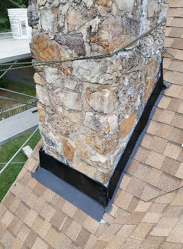 After leaky chimney repair all new flashing