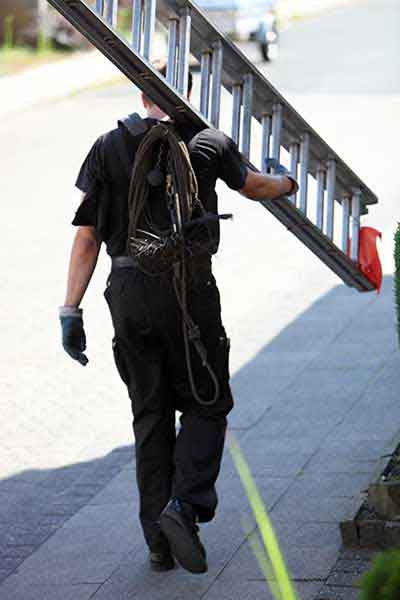 Tech carrying ladder and safety equipment