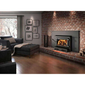 Stock Image - Ventis - Large Sized Single Door Wood Burning Fireplace Insert and Blower with 2100 Sq Ft Max Heating Space Ventis The Chimney Guys of VA