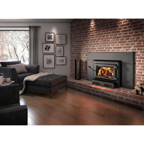 Stock Image - Ventis - Large Sized Single Door Wood Burning Fireplace Insert and Blower with 2100 Sq Ft Max Heating Space Ventis The Chimney Guys of VA